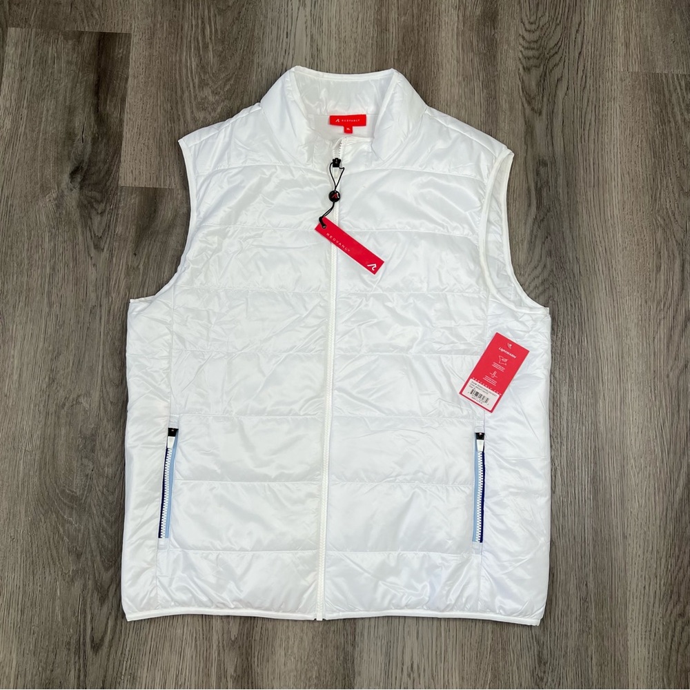 New‎ Redvanly Winslow Vest Mens XL Bright White Full Zip Golf Puffer $275